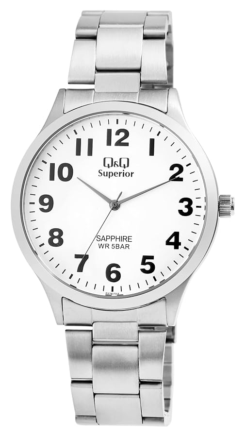 Q&Q Superior Men's Watch Stainless Steel Sapphire Glass 5